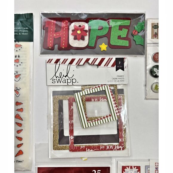 Christmas Stickers Rub Ons Die Cuts Buttons Snowman Winter Lot of 16 NEW - Picture 12 of 13